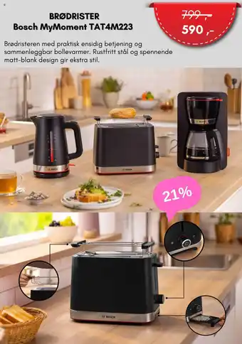 ELON Brødrister bosch mymoment tat4m223 tilbud