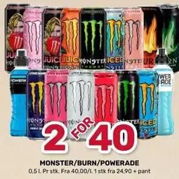 Coop Marked MONSTER/BURN/POWERADE tilbud