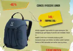 XXL Sport CORKER, RYGGSEKK JUNIOR tilbud