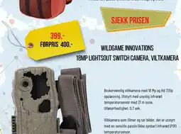 XXL Sport WILDGAME INNOVATIONS 18MP LIGHTSOUT SWITCH CAMERA, VILTKAMERA tilbud