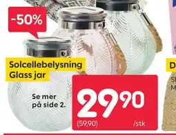 Rusta Solcellebelysning Glass jar tilbud
