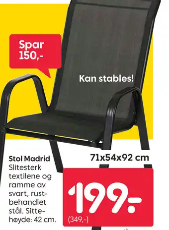Rusta Stol Madrid tilbud