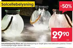 Rusta Solcellebelysning Glass Jar tilbud