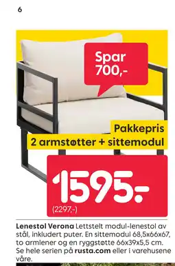 Rusta Lenestol Verona tilbud