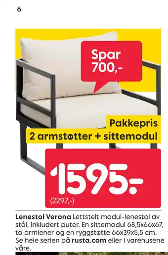 Rusta Lenestol Verona tilbud