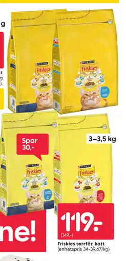 Rusta Friskies tørrfôr, katt tilbud