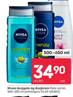 Rusta NIVEA dusjgele og dusjkrem tilbud