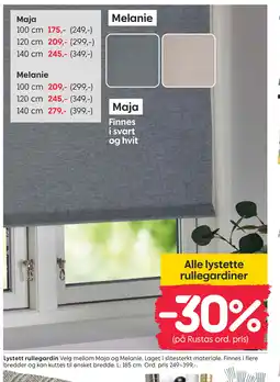 Rusta Lystett rullegardin tilbud