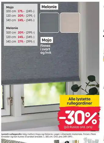 Rusta Lystett rullegardin tilbud