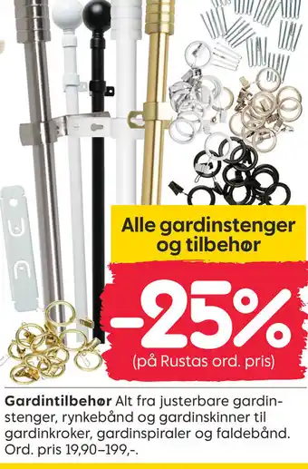 Rusta Gardintilbehør tilbud
