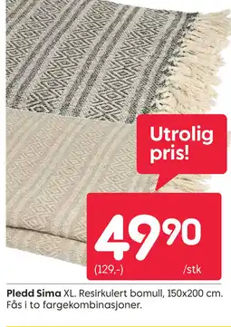 Rusta Pledd Sima tilbud