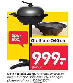 Rusta Elektrisk grill Energy tilbud