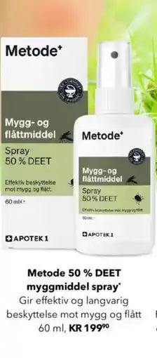 Apotek 1 Metode 50% DEET myggmiddel spray tilbud