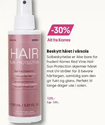VITA KORRES Red Vine Hair Sun protection tilbud