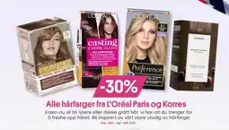 VITA Alle hårfarger fra L'Oréal Paris og Korres tilbud