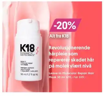 VITA K18 Leave-In Molecular Repair Hair Mask tilbud