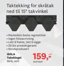 Bygger'n ISOLA Takshingel tilbud
