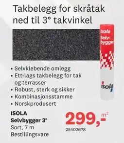 Bygger'n ISOLA Selvbyg ger 3° tilbud