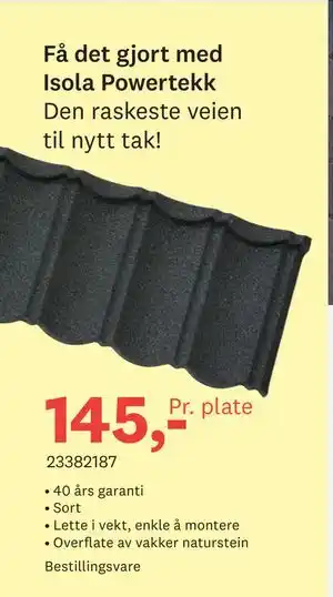 Bygger'n Isola Powertekk tilbud