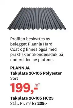 Bygger'n PLANNJA Takplate 20-105 Polyester tilbud