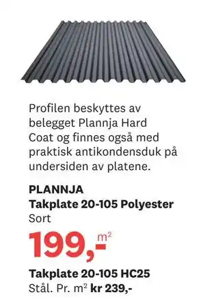 Bygger'n PLANNJA Takplate 20-105 Polyester tilbud