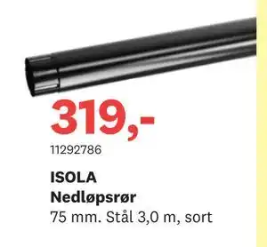 Bygger'n ISOLA Nedløpsrør tilbud