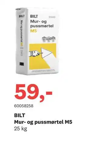 Bygger'n BILT Mur- og pussmørtel M5 tilbud
