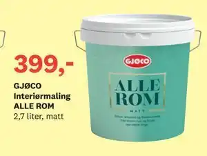 Bygger'n GJØCO Interiørmaling ALLE ROM tilbud
