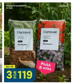 Maxbo Plantejord og dekkbark 40 liter tilbud