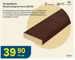 Maxbo Terrassebord Royalimpregnert brun 28x120 tilbud