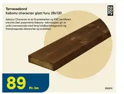 Maxbo Terrassebord Kebony character glatt furu tilbud
