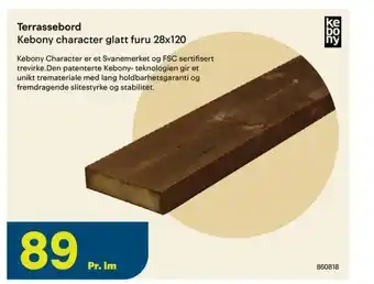 Maxbo Terrassebord Kebony character glatt furu tilbud