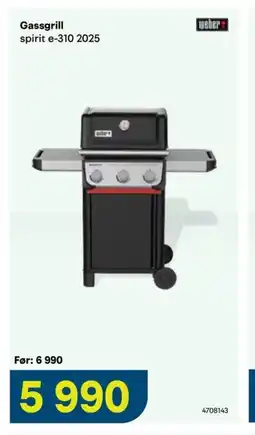 Maxbo Gassgrill spirit e-310 2025 tilbud
