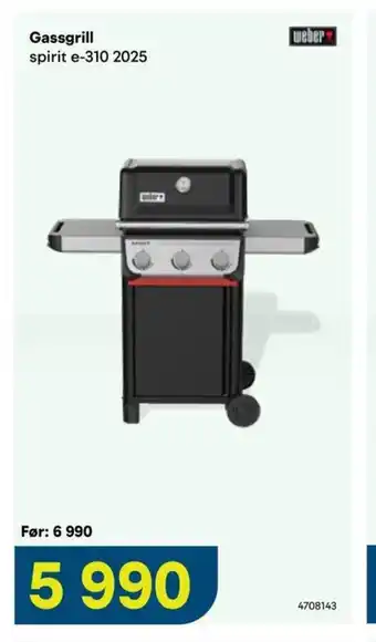 Maxbo Gassgrill spirit e-310 2025 tilbud
