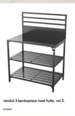 Maxbo Modul 3 benkeplate med hylle. vol 2. tilbud