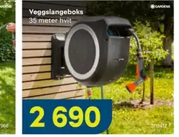 Maxbo Veggslangeboks 35 meter hvit tilbud