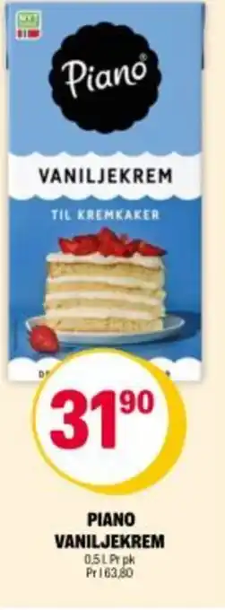 Coop Extra PIANO Vaniljekrem tilbud