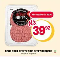 Coop Extra COOP Grill perfekt big beefy burgers tilbud