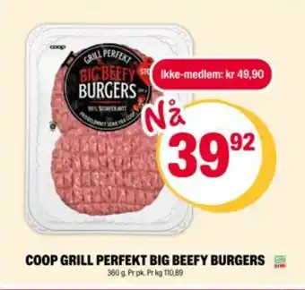 Coop Extra COOP Grill perfekt big beefy burgers tilbud