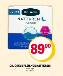 Coop Extra DR. GREVE Pleiende nattkrem tilbud