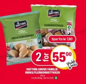 Coop Extra HATTING Grove familie- briks/flerkornstykker tilbud