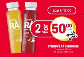 Coop Extra SYNNØVE Rå smoothie tilbud