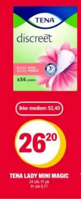 Coop Extra TENA Lady mini magic tilbud