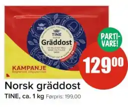 Spar TINE Norsk gräddost tilbud