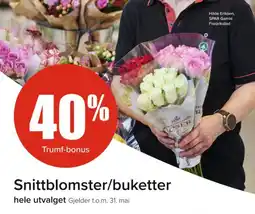 Spar Snittblomster/buketter tilbud