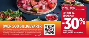 Meny Helt rå på spekemat tilbud