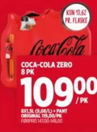 Meny COCA-COLA Zero 8 pk tilbud
