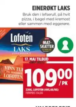 Meny Einerøkt laks tilbud