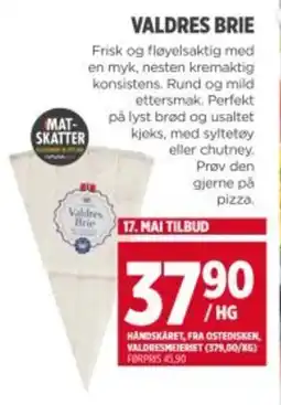 Meny Valdres brie tilbud