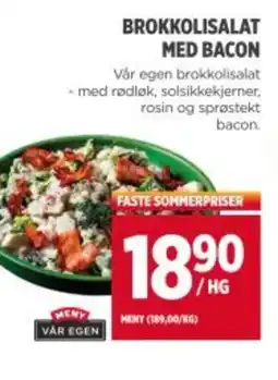Meny Brokkolisalat med bacon tilbud